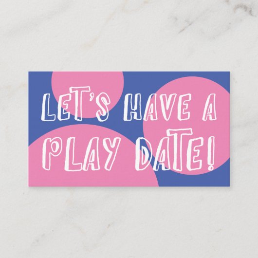 青い日付のピンクよくはしゃぐの遊円 コーリングカード (正面)