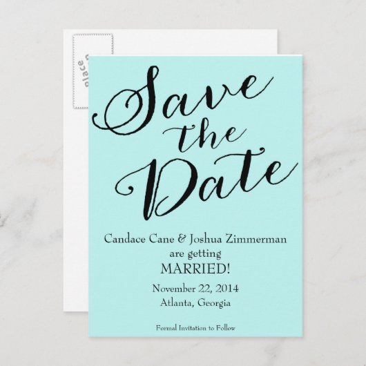 青い日付を保存 案内ポストカード (正面/裏面)