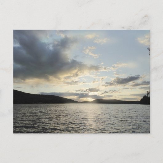 青い日差しは、ニューハンプシャー、スナピー湖を描く ポストカード (正面)