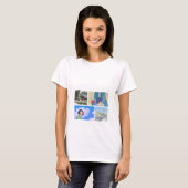 青い日本のアニメ少年パーカー Tシャツ (正面フル)
