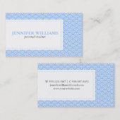 青い日本の青海波 名刺 (正面/裏面)