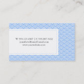 青い日本の青海波 名刺 (裏面)