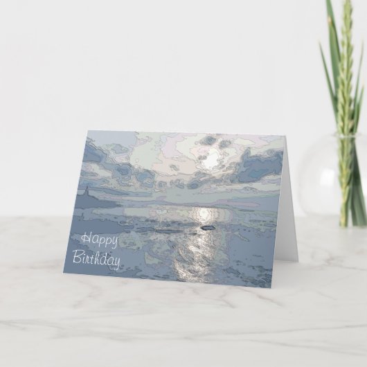 青い日没 カード (正面)