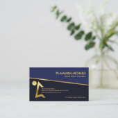 青い日陰の層ひざまずく男性の牧師カウンセラー 名刺 (スタンド正面)