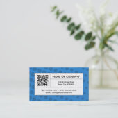 青い明暗中間部QRコード 名刺 (スタンド正面)