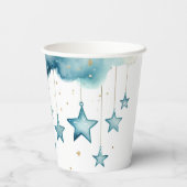 青い星が揺れる紙コップ 紙コップ (裏面)