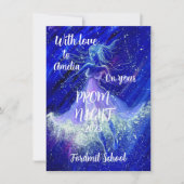 青い星とフィギュアの高校プロムのダンスを描く 招待状 (正面)