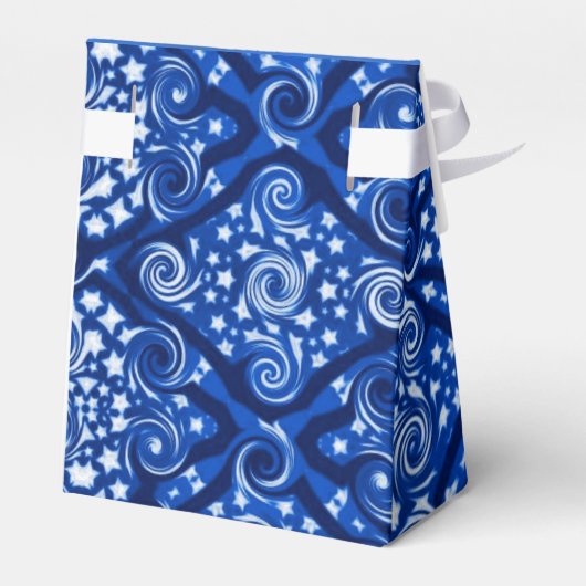 青い星と渦巻き模様の好意ボックス フェイバーボックス (裏面サイド)