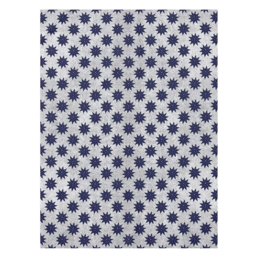 青い星と白い星と輝く金ゴールド星 テーブルクロス (正面)