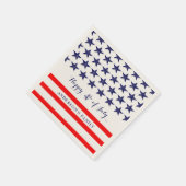 青い星と赤いストライプ星 スタンダードカクテルナプキン (角)