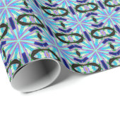 青い星と黒い楕円パターン紙 ラッピングペーパー (ロールコーナー)