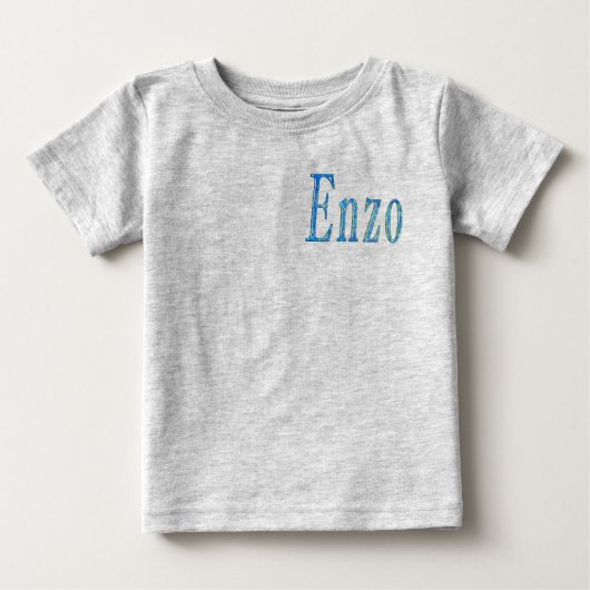 青い星のエンゾの名前 ベビーTシャツ (正面)