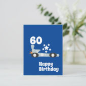 青い星のクルマ 60歳の誕生日おめでとう カード (スタンド正面)