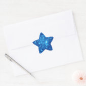 青い星のグリッター 星シール (封筒)