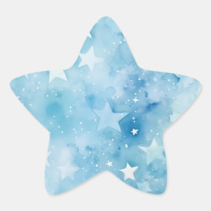 青い星のシール 星シール