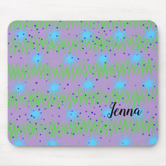 青い星のマウスパッドデザイン マウスパッド (正面)