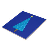 青い星のモダンなクリスマスツリー タイル (側面)