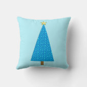 青い星のモダンクリスマスツリー クッション (裏面)