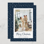 青い星の写真 メリークリスマスカード シーズンカード (正面/裏面)