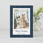 青い星の写真 メリークリスマスカード シーズンカード (スタンド正面)
