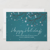 青い星の夜の企業のホリデーカード シーズンカード (正面)