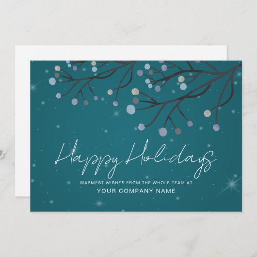 青い星の夜の企業のホリデーカード シーズンカード (正面/裏面)