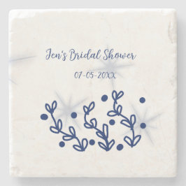 青い星の葉のロイヤルラグジュアリー ブライダルシャワー ストーンコースター