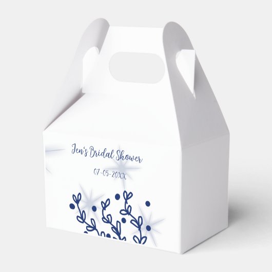 青い星の葉のロイヤルラグジュアリー ブライダルシャワー フェイバーボックス (正面サイド)