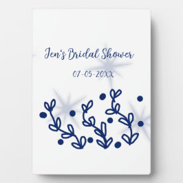 青い星の葉のロイヤルラグジュアリー ブライダルシャワー フォトプラーク