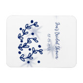 青い星の葉のロイヤルラグジュアリー ブライダルシャワー マグネット (横)