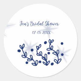 青い星の葉のロイヤルラグジュアリー ブライダルシャワー ラウンドシール