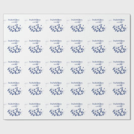 青い星の葉のロイヤルラグジュアリー ブライダルシャワー ラッピングペーパー