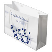 青い星の葉のロイヤルラグジュアリー ブライダルシャワー ラージペーパーバッグ (正面アングル)