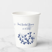 青い星の葉のロイヤルラグジュアリー ブライダルシャワー 紙コップ (裏面)