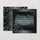 青い星の誕生日招待状 招待状 (正面/裏面)