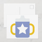 青い星の飲み口付コップ ポストカード (正面/裏面)