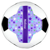 青い星パーソナライズされた サッカーボール (回転)