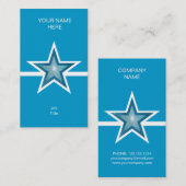 青い星ホワイトラインの名刺（縦） 名刺 (正面/裏面)