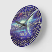 青い星座 ラウンド壁時計 (傾斜)