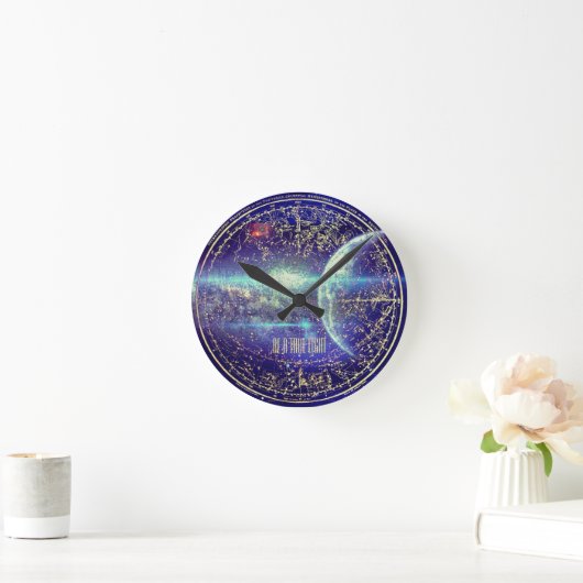 青い星座 ラウンド壁時計 (ホーム)