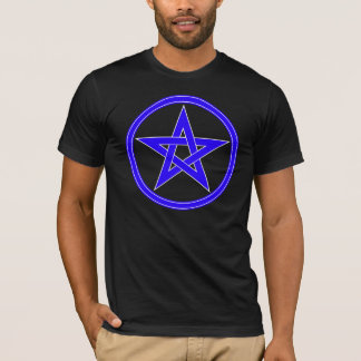 青い星形五角形の五芒星 Tシャツ