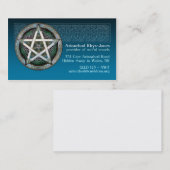 青い星形五角形の名刺 名刺 (正面/裏面)