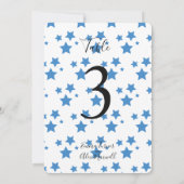 青い星背景 |テーブル番号カード 招待状 (裏面)