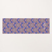 青い星葉のパターンThunder_Cove ヨガマット (裏面(横))