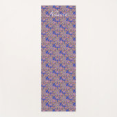 青い星葉のパターンThunder_Cove ヨガマット (正面)