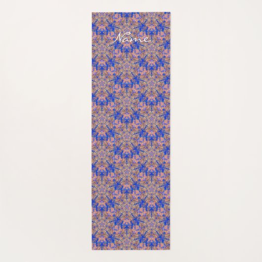 青い星葉のパターンThunder_Cove ヨガマット (裏面)