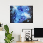 青い星雲の水平宇宙ポスター ポスター (ホームオフィス)