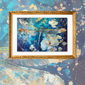 青い星雲トンボヴィンテージフローラの分離 薄葉紙