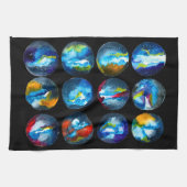 青い星雲銀河系水色 キッチンタオル (横)