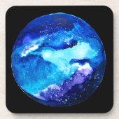 青い星雲銀河系水色 コースター (正面)